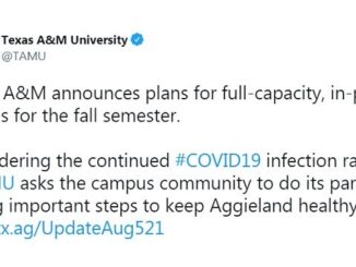 Screen shot from Texas A&M University's Twitter account.