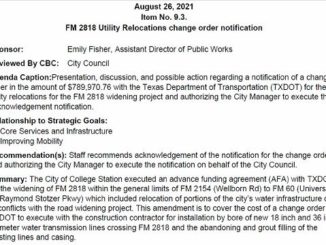 Screen shot from a city of College Station document.