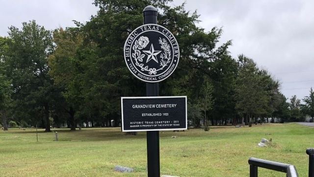 Texas historical marker at the Grandview Cemetery in Bryan, September 15 2021.