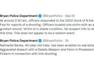 Screen shots from the Bryan police department's Twitter account.