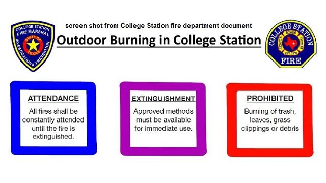 Screen shots from a College Station fire department document.