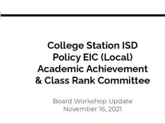 Screen shot from College Station ISD document.