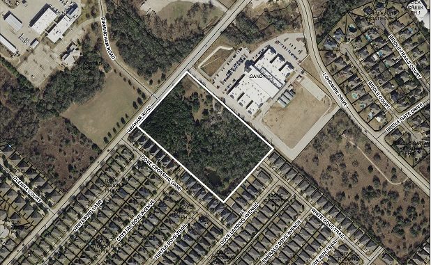 Image from the city of College Station showing the white box where the city council approved a land use change but denied rezoning for townhomes between the ILT school and the Doves Crossing subdivision.