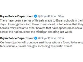 Screen shots from the Bryan police department's Twitter account.m December 9, 2021