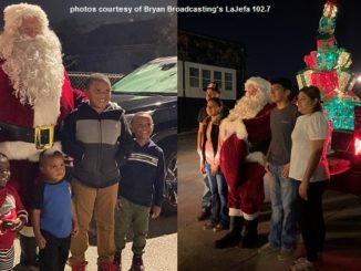 Santa with children at the downtown Bryan lighted Christmas parade, December 9 2021. Photos courtesy of Bryan Broadcasting's LaJefa 102.7 FM.