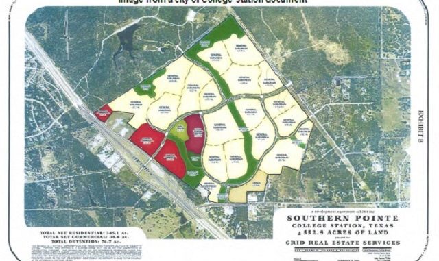 Image from the city of College Station of the Southern Pointe development.