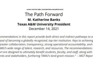 Screen shot from a document at president.tamu.edu/path-forward/