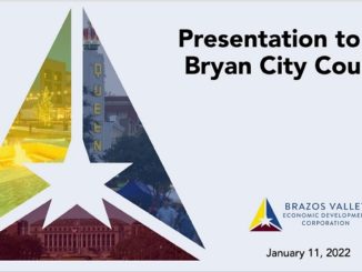 Screen shot from Brazos Valley EDC presentation to the Bryan city council.