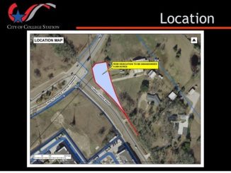 Image from the city of College Station showing the location of the land abandonment.