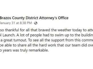 Screen shot from the Brazos County district attorney's office Facebook page.