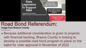 Screen shots of images from the Brazos County regional mobility authority and Brazos County.