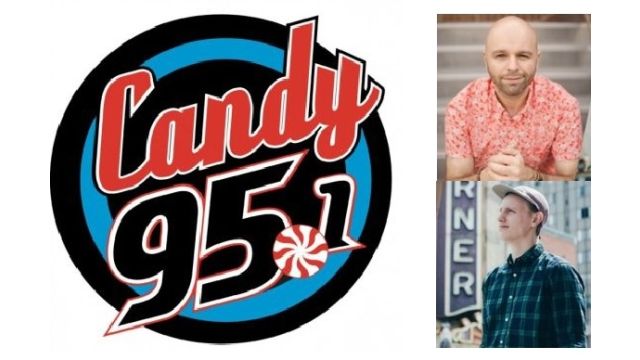 Photos to the right of the Candy 95 logo are (top) Robbie Mack and (bottom) Ted Hallowell.