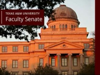 Screen shot from a Texas A&M faculty senate video conference meeting, October 14, 2019.