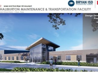 Screen shot from Bryan ISD document of the architect's rendering of the district's new transportation and maintenance complex.