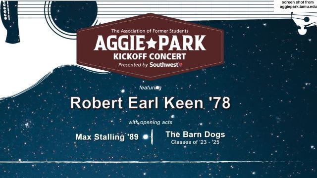 Screen shot from aggiepark.tamu.edu