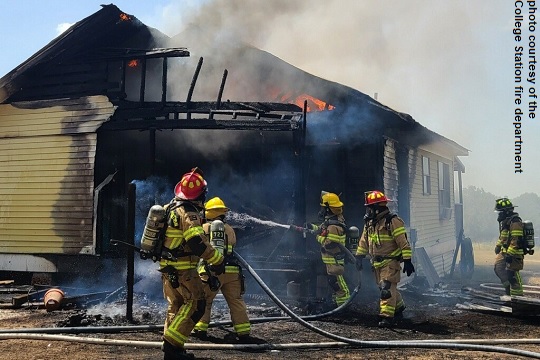 Photo from the College Station fire department of a house fire June 13, 2022 in the area of Rock Prairie Road and Olden Lane.