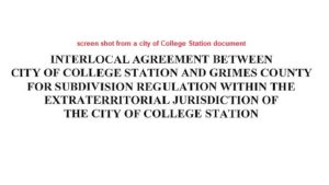 Screen shot from a city of College Station document.