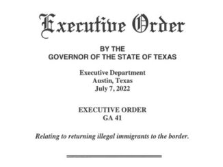 Screen shot from Governor Abbott's executive order issued July 7, 2022.