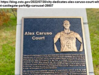 Screen shot from https://blog.cstx.gov/2022/07/30/city-dedicates-alex-caruso-court-with-ceremony-at-castlegate-park/#jp-carousel-26607