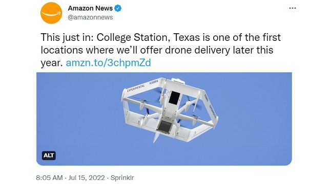 Screen shots from the Amazon News Twitter account.