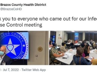 Screen shots from the Brazos County health district Twitter page.