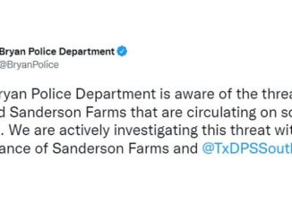Screen shot from the Bryan police department's Twitter account.