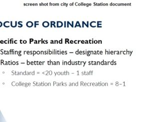 Screen shot from a city of College Station document.