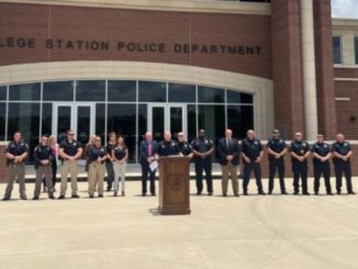 Photo showing those participating in the June 30, 2022 Brazos County reminder to not drive under the influence during the holiday weekend.