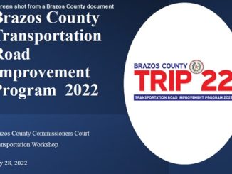 Screen shot from a document provided by Brazos County.