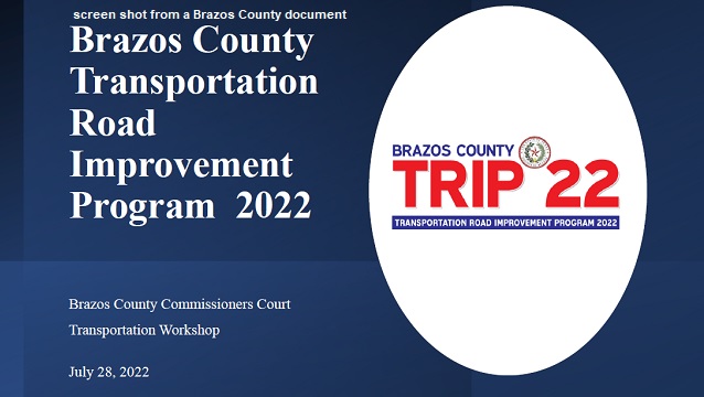 Screen shot from a document provided by Brazos County.