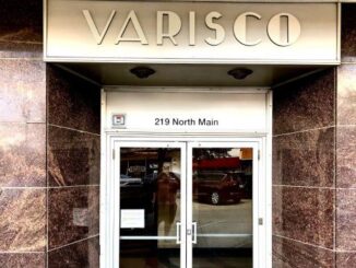 Signage at the entrance to the Varisco building, August 20, 2022.