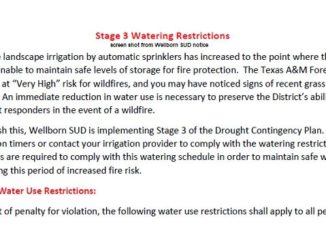 Screen shot from a Wellborn Special Utility District notice.