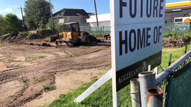 The future site of the Aggieland Outfitters store at George Bush and Fairview, September 19, 2022.