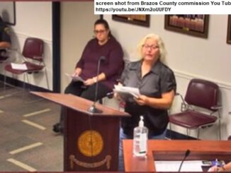 Screen shot of Dixie Bollin from the Brazos County commission You Tube channel at https://youtu.be/JNXm2oUUFDY