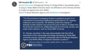 Screen shot from the Houston FBI office Twitter account.