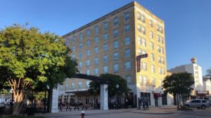 The LaSalle Hotel and plaza in downtown Bryan, September 6 2022.