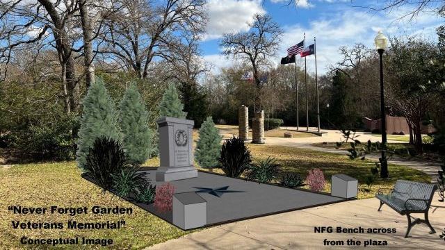 Conceptual image of the Never Forget Memorial from https://www.facebook.com/NFGVeteransMemorial/