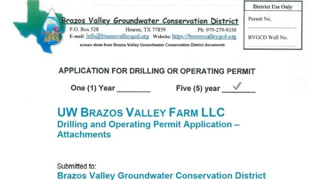 Screen shots from a Brazos Valley Groundwater Conservation District document.