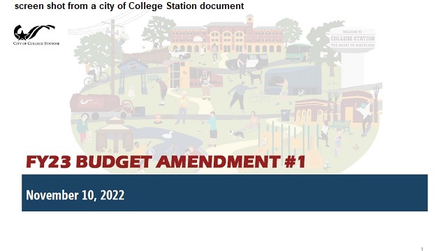 Screen shot from a city of College Station document.