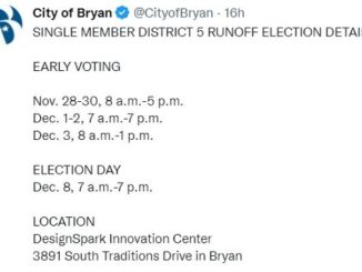 Screen shot from the city of Bryan's Twitter account.