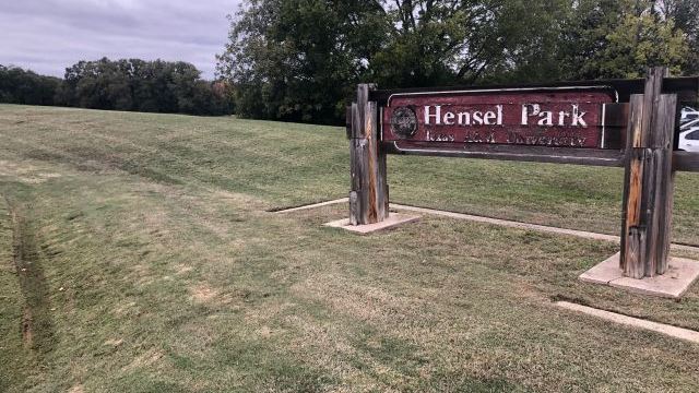 Photo of the entrance sign at Hensel Park taken November 15, 2022.