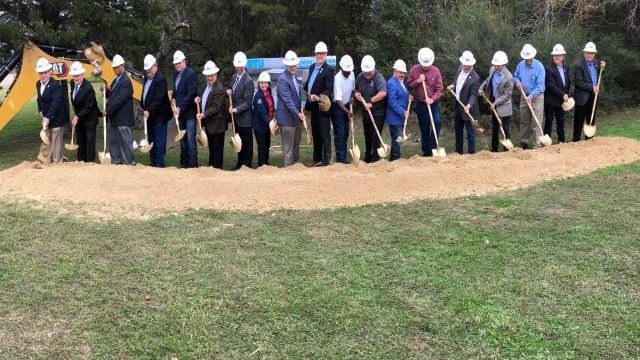 Groundbreaking at the site of the new BTU administration building, December 6, 2022.