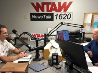 College Station fire department captain Stuart Marrs visiting with WTAW's Scott DeLucia, December 30 2022.