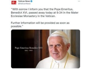 Screen shot from the Twitter account @VaticanNews, which is "a service provided by the Holy See's Dicastery for Communication. Follow us for news about Pope Francis, the Vatican, and the Church."