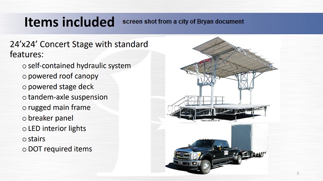 Screen shot from a city of Bryan document.