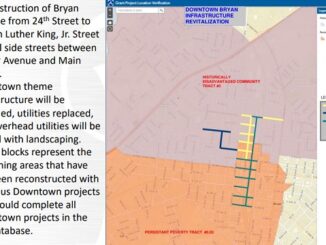 Screen shot from a city of Bryan document explaining the scope and area of a federal grant application.