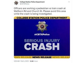 Screen shot from the College Station police department's Twitter account.