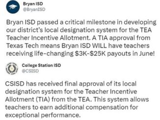 Screen shots from the Bryan ISD and College Station ISD Twitter pages.