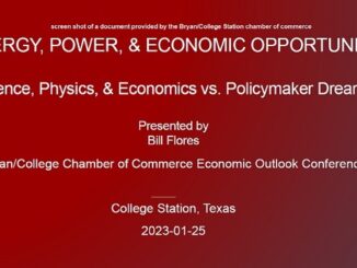 Screen shot from a document provided by the Bryan/College Station chamber of commerce.