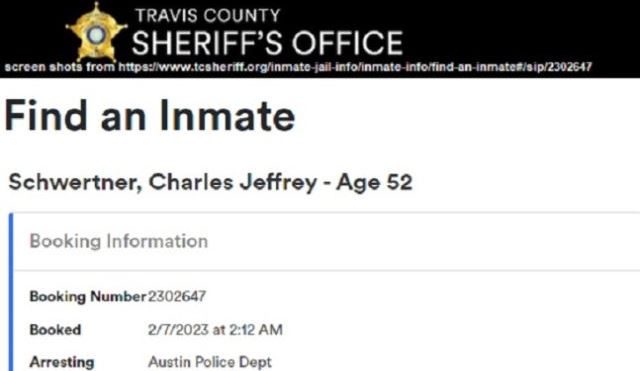 Screen shot from the Travis County sheriff's office website.